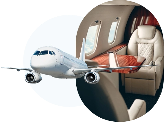 Private jet interior graphic